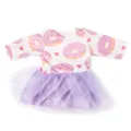 18 Zoll amerikanische Puppenkleid süßes Donut-Muster Langarm-Oberteil mit lila Tüllrock für 45cm Modepuppen - Violettes Dessert-Tüllkleid (Q18-250) / 18 Zoll