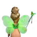 18 Zoll Puppe grüne Schmetterlingsflügel und Zauberstab Set, Feen Kostüm Zubehör für Spielzeug. - Für 18 Zoll Puppe / Grüner Schmetterling Stil (PJ-006)