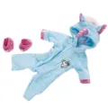 18 Zoll Puppenkleidung Niedlicher Blauer Einhorn Overall Outfit mit Schuhen für Puppen - Q18-324 Blaues Pony-Set / 43cm Alexander Puppenkleidung