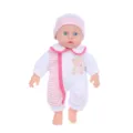 12 Zoll weiche Vinyl Babypuppe Spielzeug Reborn Puppe mit rosa gestreiftem Hut und Strampler. - Rosa Weiß Gestreifter Stil (Q12G-007-LTW12-060)