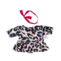 Süßes 8-Zoll Puppenkleidung Set mit Leopardenkleid und rotem Haarband für Puppen. - Rosa Leopardenmuster Outfit (Q8-043) / Passend Für 8-Zoll-Puppen