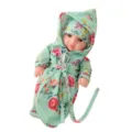 25cm Reborn Puppenkleidung Süßer Blumen Kapuzen Bademantel Outfit Spielzeug Zubehör - Bunte Blumige Bademantel / 10-Zoll-Puppenkleidung (Puppe nicht enthalten)