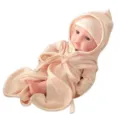 Detailansicht der 10 Zoll Reborn Baby Puppe rosa Kapuzenbademantel Pyjama Spielzeug Kleidung. - Rosa Bademantel / 10-Zoll-Puppenkleidung (Puppe nicht enthalten)