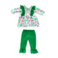 18 Inch Doll Clothes Set Butterfly Print Ruffle Dress Green Pants for American Dolls - Q18-235 Green Butterfly / 18 Inch Doll Two-Piece Set