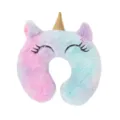 Schattig pastel eenhoorn pluche reiskussen neksteun zacht speelgoed pop accessoire voor kinderen - PJ-440-05 Tie-dye paars-blauw U-vormig kussen / Poppenaccessoires U-vormige kussens