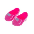 Helle rosa Puppenschuhe aus Kunststoff mit grauen Schleifen für Modepuppen Spielzeug. - Hellrosa (XZ18-699)