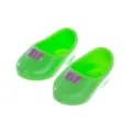 Grüne Puppenschuhe aus Kunststoff mit lila Schleife für 14-Zoll Modepuppen Spielzeug Zubehör. - Flache Puppenschuhe Mit Lilaner Schleife / Grün (XZ18-701)