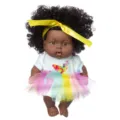 8 Zoll Reborn schwarze Baby Puppe Vinyl Simulation Kleinkind bunte Kleidung Spielzeug süß - 8-Zoll-Vinylpuppen / Bunter Schmetterling Mullrock