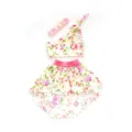 Blumenkleid-Set für 18-Zoll American Girl Puppen, süßes Oberteil, Rock und passendes Stirnband. - Q18-503 Blumenmuster Stil / 18 Zoll / Packung