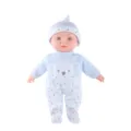 12-Zoll weiche Vinyl Babypuppe Spielzeug mit süßem blauen Bären Outfit Variante - Blau Herz Bär Gesicht Stil (Q12G-012-LTW12-061)