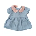 Cute 18 inch American girl doll dress with pink collar and blue dress for toy dolls - Lady Dress / Fits 18 Inch Dolls / Light Blue