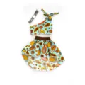 18 Zoll amerikanisches Puppenkleidung Set mit Blumen Top Rock und Stirnband Outfit - Q18-500 Früchte Stil / 18 Zoll / Packung
