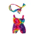 8 Zoll Puppe Batik Overall und Stirnband Spielzeug Outfit Set Zubehör für süße Puppen - Bunte Träger (Q8-037) / Passend Für 8-Zoll-Puppen