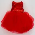 12 Zoll Puppenkleid Rotes Pailletten Tutu Rock Süßes Party Outfit Für Puppen Kleidung - Großes Rotes Pailletten-Netzkleid (Q12-024)