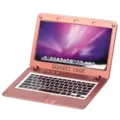 1:6 Puppenhaus Miniatur Rosa Laptop Modell Spielzeug Puppen Zubehör Computer Requisite - Kleiner Laptop / Roségold
