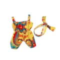 Buntes Batik Puppen Jumpsuit und Stirnband Set, ideales Zubehör für 8 Zoll Puppenkleidung. - Batik Gelb Träger (Q8-038) / Passend Für 8-Zoll-Puppen