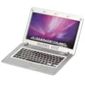 1:6 Puppenhaus Miniatur Laptop Modell Spielzeug Zubehör, realistischer silberner Notebook-PC - Kleiner Laptop / Silber