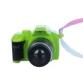 Miniatur Puppenhaus Kamera Spielzeug mit Band, ideal für BJD Puppen und kleine Fotografie Deko. - Mini-Spiegelreflexkamera-Zubehör / Grüne Kamera mit langem Objektiv (PJ-212-06)