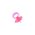 Nahaufnahme eines süßen rosa Miniatur-Spielzeugschnullers für Puppenhaus und Puppenzubehör. - Transparenter Rosa Schnuller (PJ-456-04)