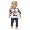 18 Zoll Puppenkleidung Set Leo-Ärmel T-Shirt Jeans Hose Spielzeug Outfit Zubehör - Leopardenärmel Set (Q18-645) / 18-Zoll-Puppe