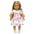 18 Zoll Puppenkleidung süßes rosa Flamingo Blumenkleid Outfit für amerikanische Puppen - Flamingo Kleid (Q18-229)