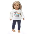 18 zoll amerikanische puppe kleidung set langarmshirt und jeans herbst outfit dress - Weißes Auto Rüsche (Q18-648)