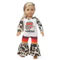 18 Zoll amerikanische Puppen Kleidung Set mit Leopardenmuster Top und modischer Hose - Leoparden Schlaghose Set (Q18-650) / 18-Zoll-Puppe