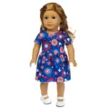 18 Zoll Amerikanische Puppen Kleidung patriotische Sternen Druck Kleid Set - Puppenzubehör / Blaues Sternenhimmel Kleid (Q18-228)