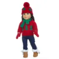 Weihnachten puppenkleidung set 18 zoll 43cm puppe pullover mütze schal winter kleidung - Weihnachtsbaum Roter Pullover (Q18-783C) / Schuhe nicht enthalten