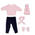 18 zoll puppenkleidung winter rosa pullover set fuer amerikanische puppen zubehoer. - Oberteil Und Unterteil / Passend für 18-Zoll-Puppen / Hellrosa