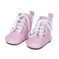 Süße rosa Puppenstiefel Schnürschuhe Zubehör passend für 18 Zoll amerikanische Puppen. - Schnürlederschuhe / Rosa (XZ18-606)