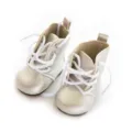 18 Zoll amerikanische Puppen Stiefel weiße Schnürschuhe Spielzeug Zubehör Variante - Schnürlederschuhe / Silber (XZ18-607)