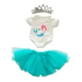 Meerjungfrau Puppen Prinzessin Kleid Set mit Krone und Tüllrock für 18 Zoll Puppen Kleidung. - Blau (Meerjungfrau Krone)