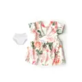 18 Zoll Puppenkleidung Blumenkleid und weiße Hose Set für amerikanische Puppen Zubehör - Rotes Blumenkleid (Q18-477C) / Passt Für 18 Zoll Puppen