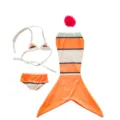 18 zoll puppen meerjungfrau outfit badeanzug set 45 cm amerikanisches mädchen puppenkleidung - Set / Für 18 Puppe / Orange-weiß gestreifte Meerjungfrau