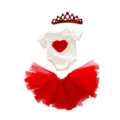 18 Zoll Puppenkleidung Set mit rotem Glitzer Kronen Diadem, Herz Body und Tütü Rock für Mädchen. - Rotes Herz Krone Stil (Q18-382)