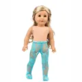 18 Zoll Puppen Spitzen Leggings stilvolle blaue Strumpfhosen Mode Kleidung für Puppen Spielzeug. - Himmelblaue Leggings (PJ-041) / 18 Zoll / Himmelblau