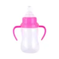 Miniatur Puppen Babyflasche Spielzeug mit Griffen und Bär Design für Puppenhaus Zubehör. - Rosarote Griffflasche (PJ-203-32)