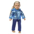 18 Zoll amerikanische Puppenkleidung glänzende blaue Jacke Puppenkleidungsset Zubehör - Königsblau Daunenjacke Stil (Q18-566) / Geeignet Für Achtzehn Zoll American Girl Puppen