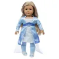 18 Zoll Puppe Prinzessin Kleid blaues Kostüm Set Schnee Outfit für amerikanische Mädchen Puppe - Die Eiskönigin Prinzessinnenkleid (Q18-691)