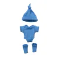 7 Zoll Reborn Babypuppe Gestrickte Kleidung Set Blaue Mütze Strampler Pullover für Spielzeug - Q7-006 Stil (Nur Puppenkleidung) / 7-Zoll-Puppenkleidung