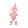 Rosa gestrickte Puppenkleidung Set, süßer Pullover Mütze Strampler für 7 Zoll Puppen. - Q7-007 Stil (Nur Puppenkleidung) / 7-Zoll-Puppenkleidung