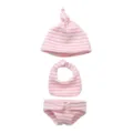 7 Zoll Reborn Baby Puppe Kleidung süß rosa gestreift Mütze Lätzchen Hose Outfit Set - Q7-008 Stil (Nur Puppenkleidung) / 7-Zoll-Puppenkleidung