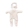 Süsses gepunktetes Reborn Puppen Kleidung Set mit Langarm Romper und Stirnband für 7 Zoll Puppen - Q7-013 Stil (Nur Puppenkleidung) / 7-Zoll-Puppenkleidung