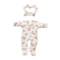 Niedliches 7-Zoll Reborn Puppen Blumen-Romper und passendes Stirnband Set fur Babypuppen. - Q7-014 Stil (Nur Puppenkleidung) / 7-Zoll-Puppenkleidung