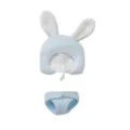 Süßes blaues Hasenmütze und Shorts Outfit Set für 7 Zoll Reborn Puppen und kleine Babyspielzeuge. - Q7-015 Stil (Nur Puppenkleidung) / 7-Zoll-Puppenkleidung