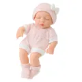 Süße 7-Zoll Reborn Baby Vinylpuppe im rosa Strickoverall mit passender Schleifenmütze. - Q7-018 Stil (Nur Puppenkleidung) / 7-Zoll-Puppenkleidung