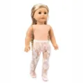 18 Zoll Puppe Spitzen Strumpfhose Leggings süße Puppenkleidung Zubehör für modisches Puppenoutfit - Weiß