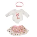 18-inch Amerikaanse poppenkleding set roze tutu rok lange mouw giraffe rompertje - Giraffe & Kroon Stijl (Q18-658) / Voor 18 Inch Pop / Roze en Wit