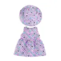 18 Zoll Puppenkleidung Set violett gestreiftes Kleid passender Sonnenhut für Puppen - Für 18-Zoll-Puppe / Lila Gestreift